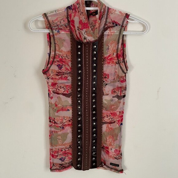 Parasuco Tops - Parasuco Sheer Embellished Mesh Top